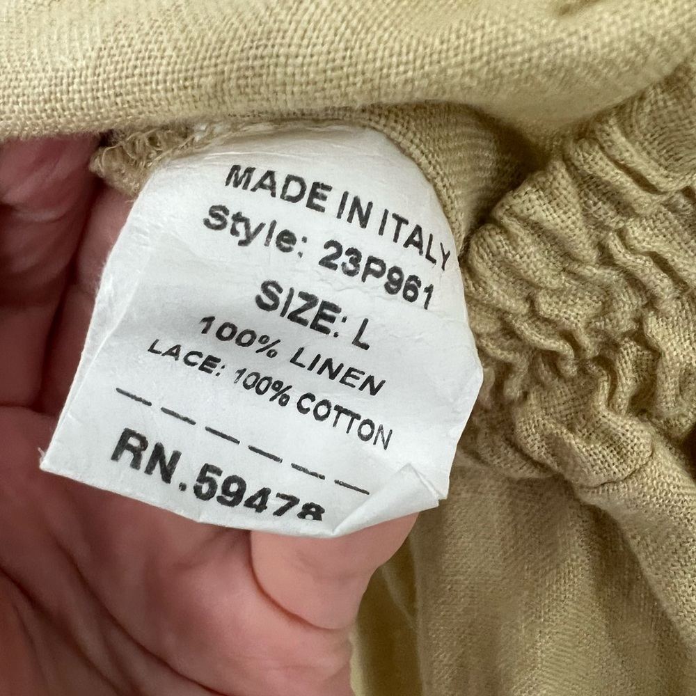 Francesca Bettini linen crochet trim wide leg pants - Picture 7 of 7